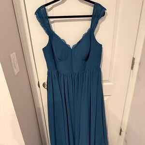 Azazie Ink Blue Cleobella Bridesmaid Dress